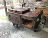 Rolling Wood Drink Cooler with Lineberry Wheels