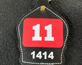 FDNY Style Firefighter Helmet Shield Keychain (Custom)