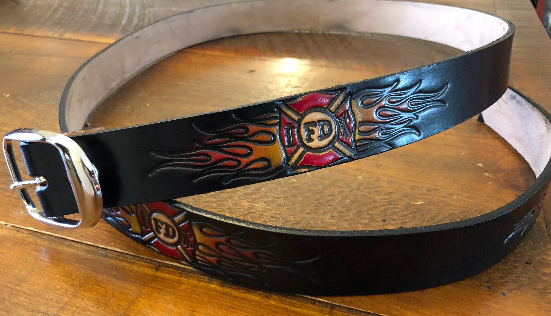 1 1/2Firefighter's Belt Custom embossed and Etsy