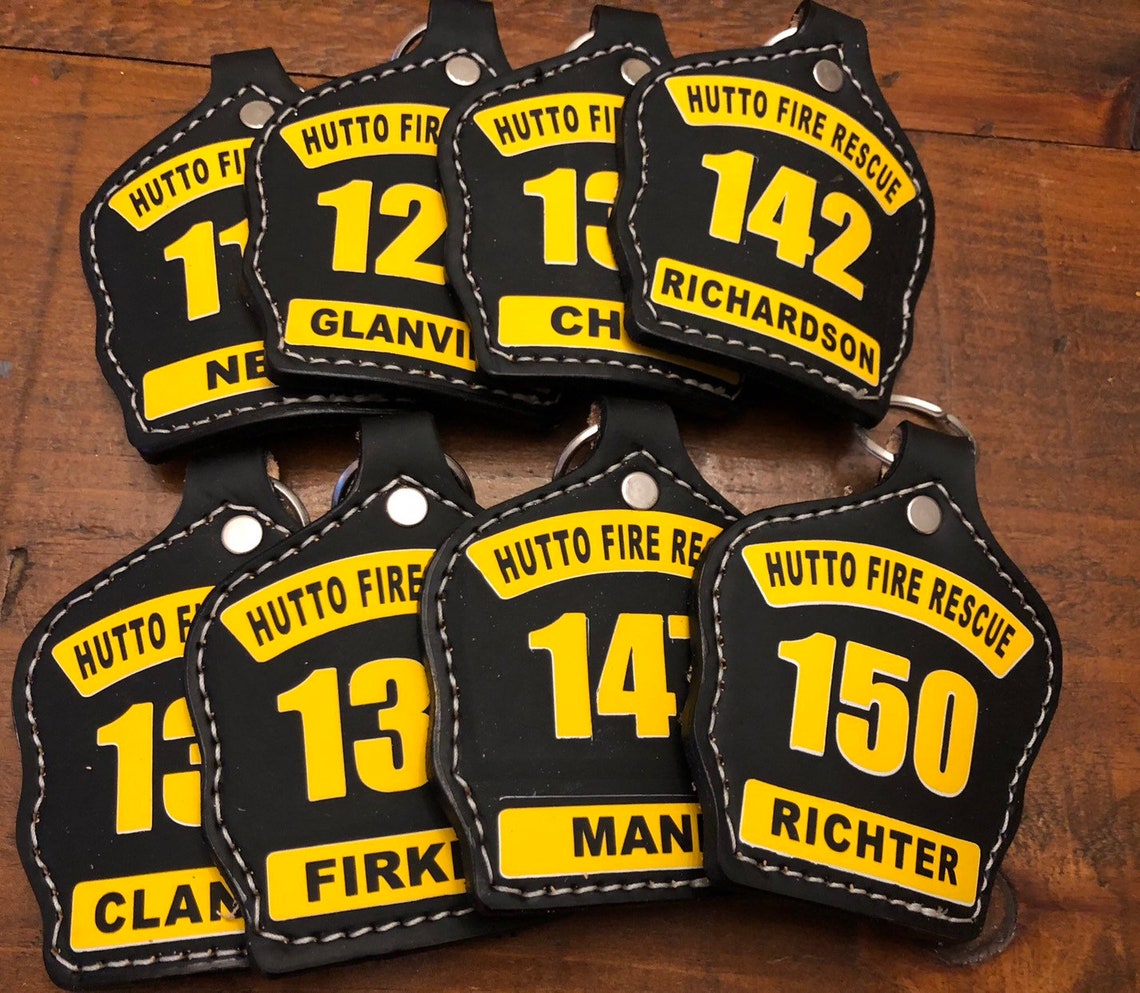 2 Panel Firefighter Helmet Shield Keychain custom Etsy