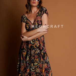 Bohemian Silk High low Maxi Dress - Summer Fashion Boho Silk maxi Dress Women - Off shoulder Dress - High low Dress Beach wear - Boho chic