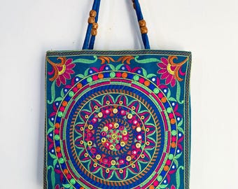 Indian Embroidered Tote Bag-Boho Bags-Banjara Bag-Gypsy Hippie Fashion Bags - Women Fashion Shoulder Bag