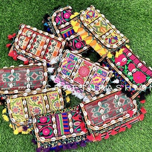 Bolsos de mano con flecos estilo Boho Bajara al por mayor - Bolsos tipo bandolera con parches bordados estilo vintage - Bolsos tipo bandolera estilo Banjara para mujer