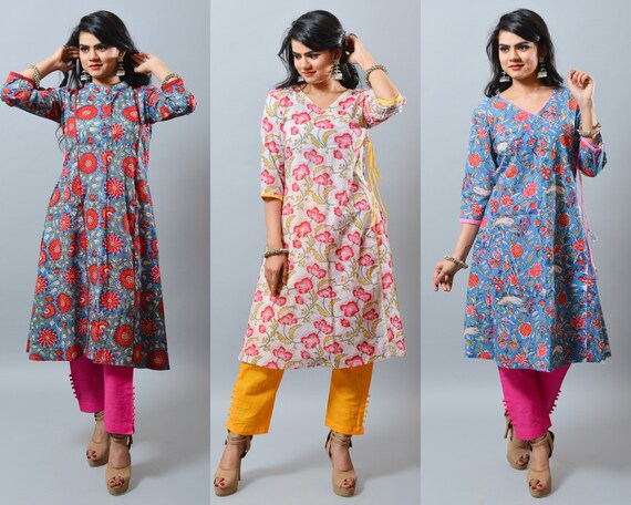 Long cotton kurti/Dress | Long kurti designs, Cotton kurti designs, Stylish  dresses