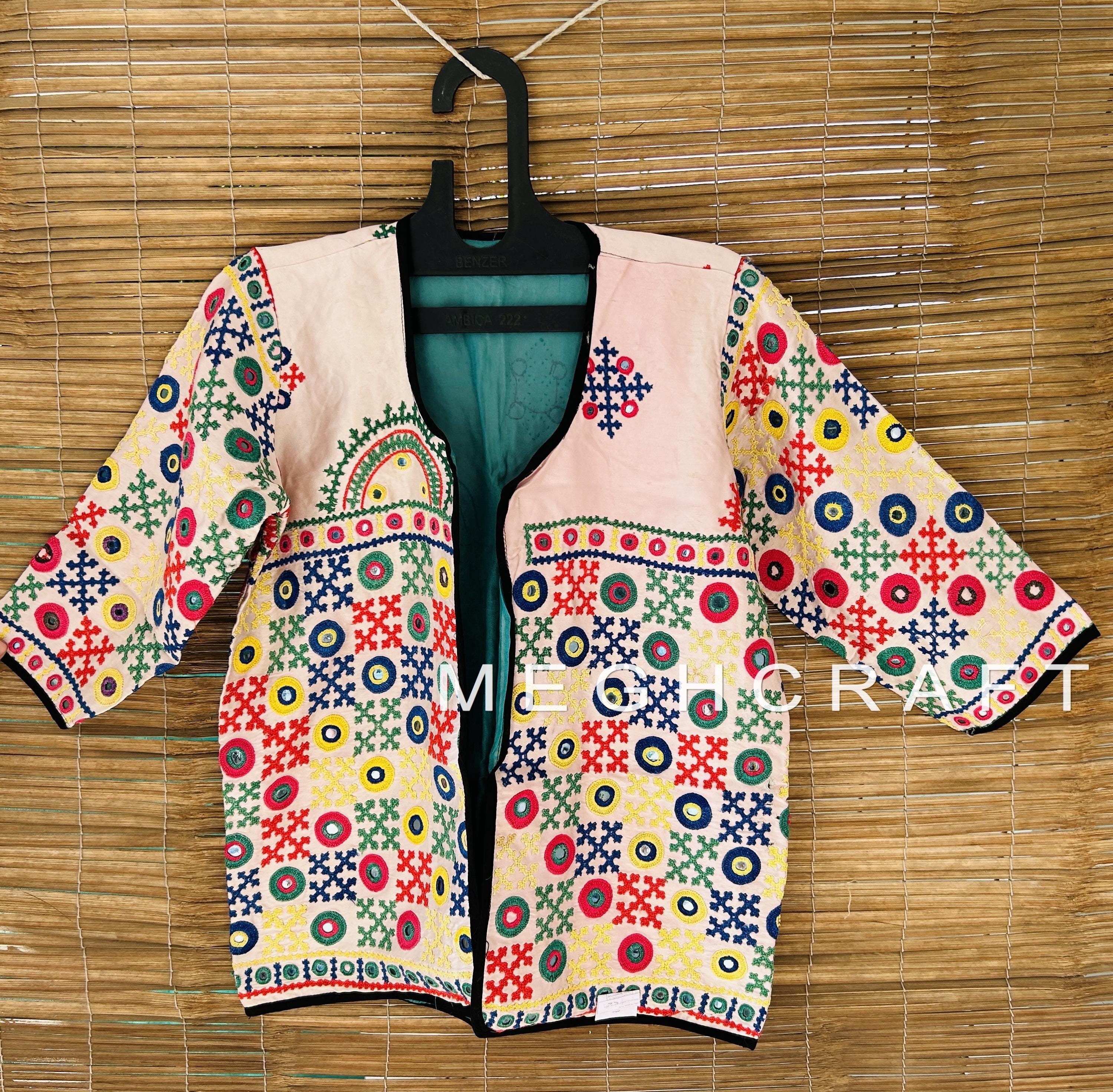 Kutch Embroidered Jacket: Vintage Banjara Indian Bomber, Boho