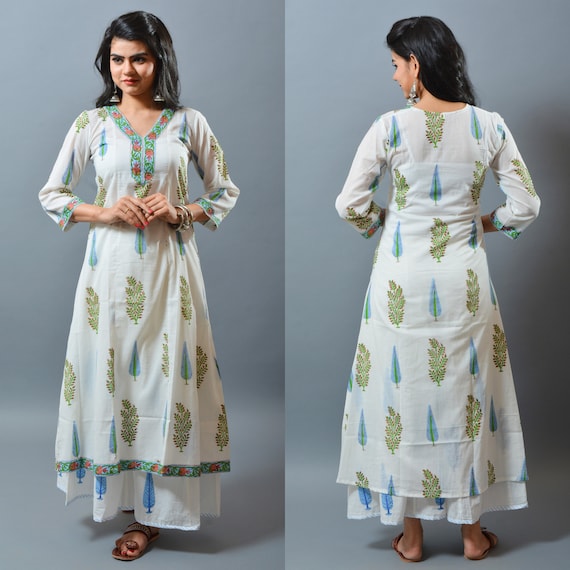 Palazzo #suits indian #cotton #Long #kurti Kurta with palazzo | Palazzo  suits indian cotton | Kur… | Silk kurti designs, Cotton kurti designs,  Simple kurti designs