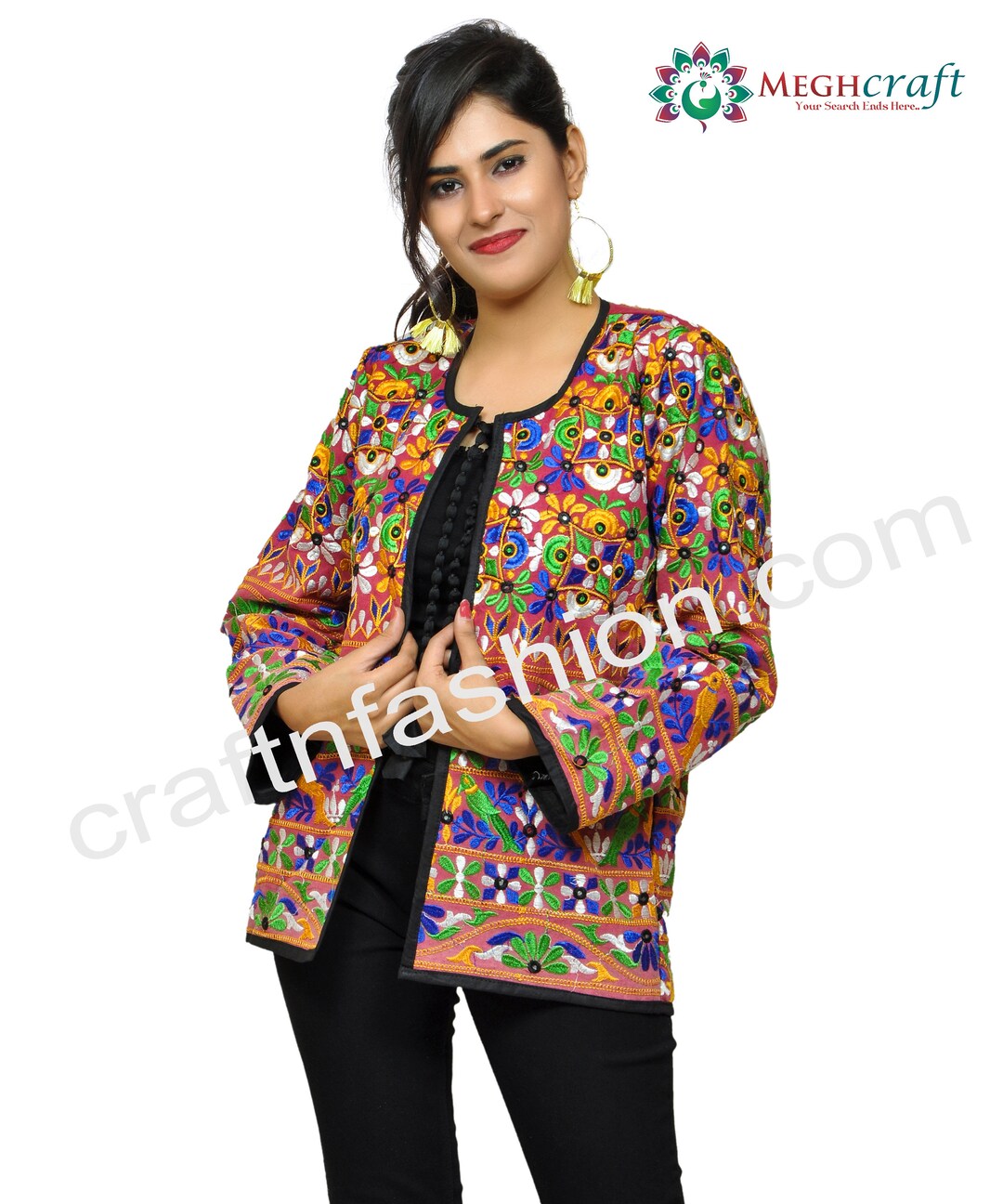 Buy Gujarat Kutch Jacket Hand Embroidered Boho Jackets Vintage Online ...