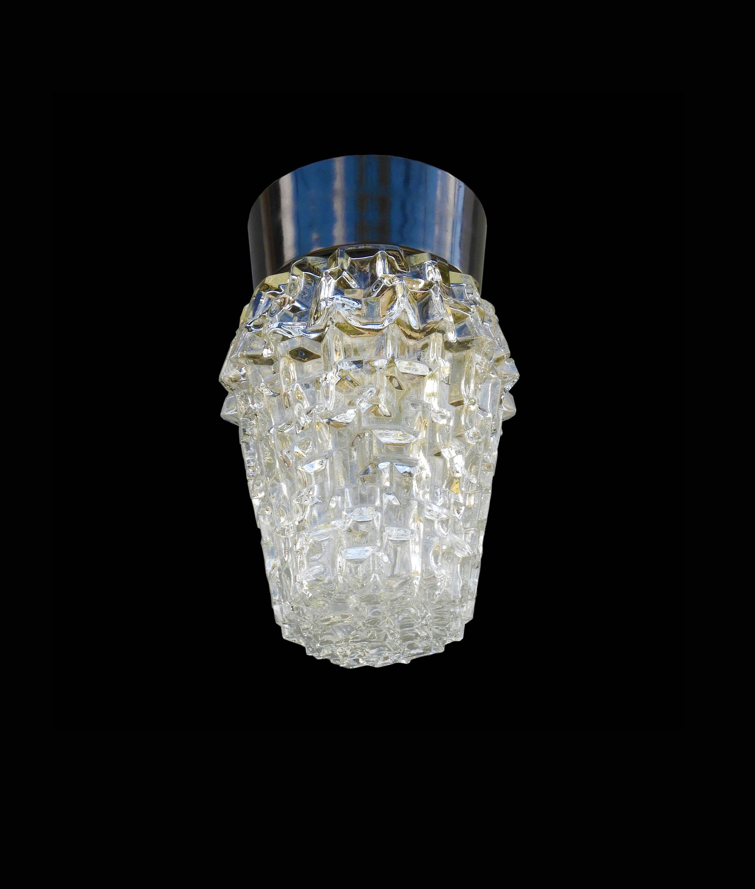 Versatile Vintage Mid Century Light C1950S France, Flush Mount, Plafond Pendant ou Table Top Lamp