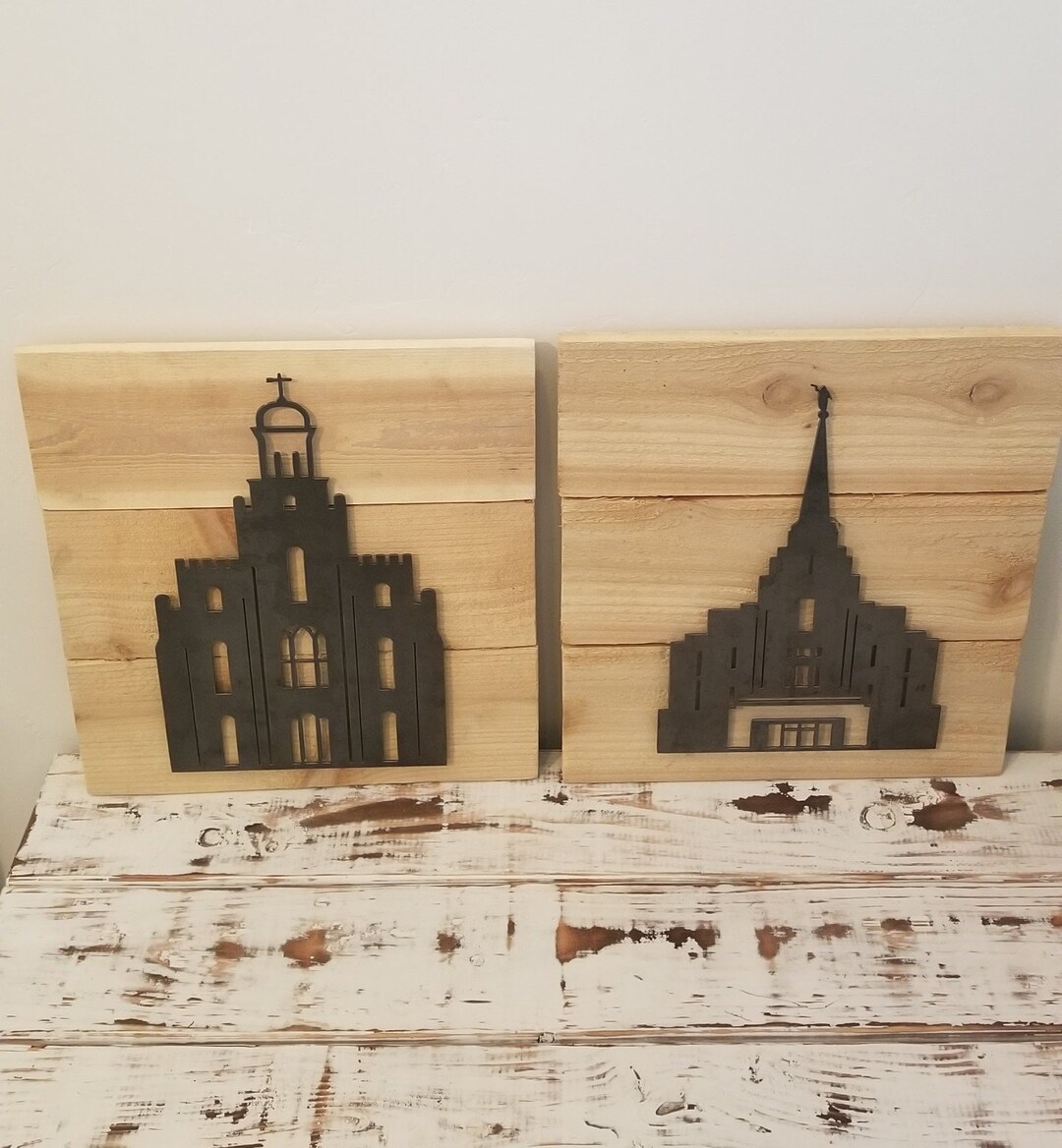Temple Sign Hard Custom Temple Wood Sign Wasatch Metal Werx - Etsy