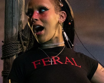 Doja Cat FERAL Baby Tee - Doja Cat Paint the Town Red T-shirt Women Girl - Doja Cat Halloween Scarlet Costume
