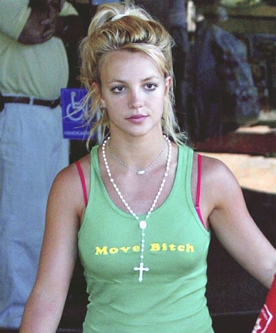 Britney Spears MOVE BITCH Tank Top - Britney Spears Y2K Baby Tee