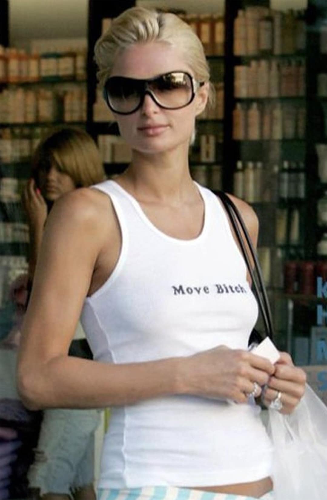 Paris Hilton MOVE BITCH Tank Top Paris Hilton Slogan Y2K Baby Tee Paris  Hilton Clapback T-shirt 2000s Mcbling