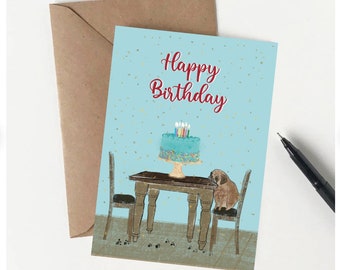 Cute Pug Birthday Card