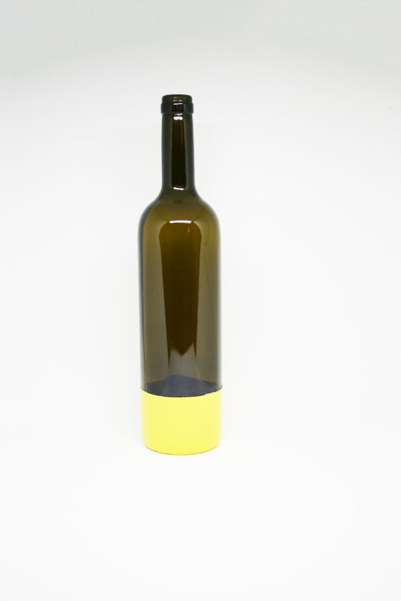 Hand Painted Geometric Bottom Stripe Wine Bottle Wedding Etsy