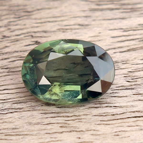 Stunning GSI certified natural unheated Green Teal Sapphire oval cut faceted loose gemstone 2.19 ct, September birthstone for jewelry making