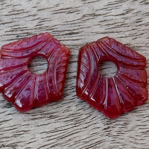 naturalna nieogrzewana rubinowa rzeźba para luźnych kamieni szlachetnych 16,51 ct, kamień urodzinowy lipca do wyrobu biżuterii