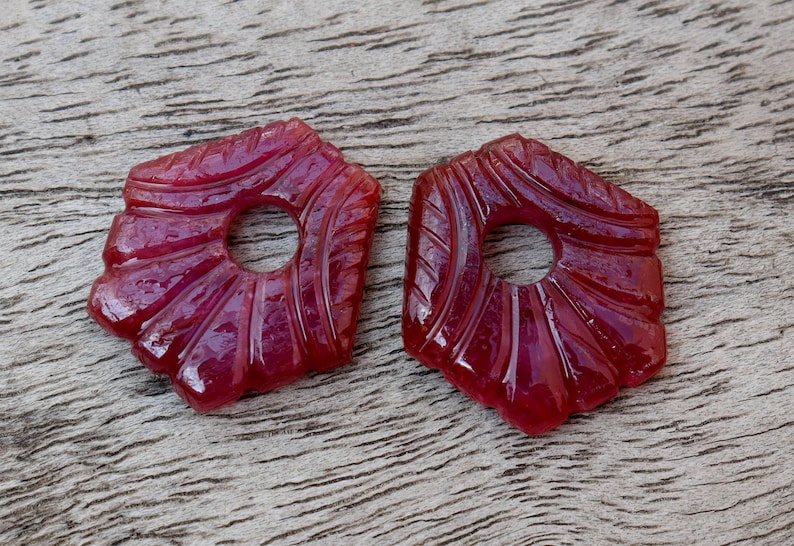 par de talla de rubí natural sin calentar piedra preciosa suelta 16,51 ct, piedra de nacimiento de julio para la fabricación de joyas imagen 1