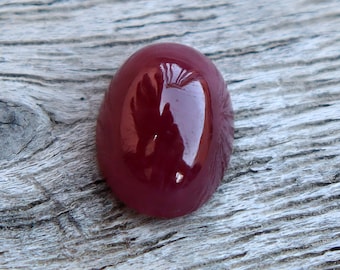 certified natural unheated Ruby cabochon 1.32 Ct, Ethically sourced red Ruby flatback oval cabochon for jewelry making, July birthstone