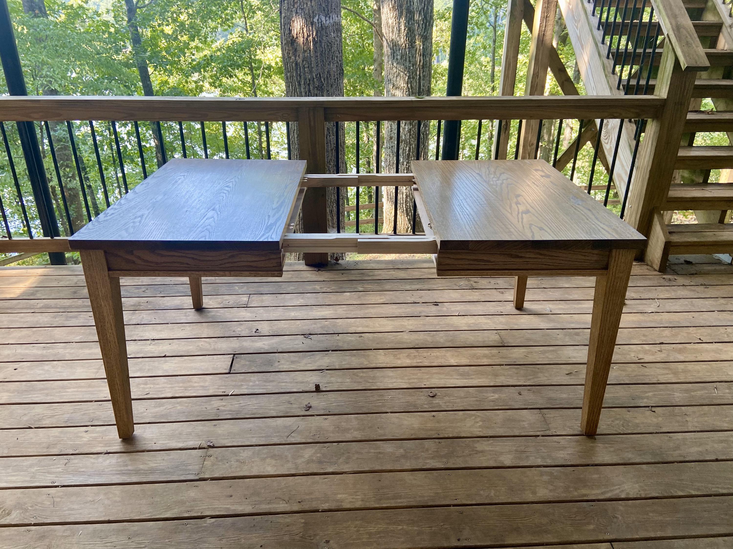 Oak Tapered Leg Extension Table. Featuring Clean Lines for an Elegant ...