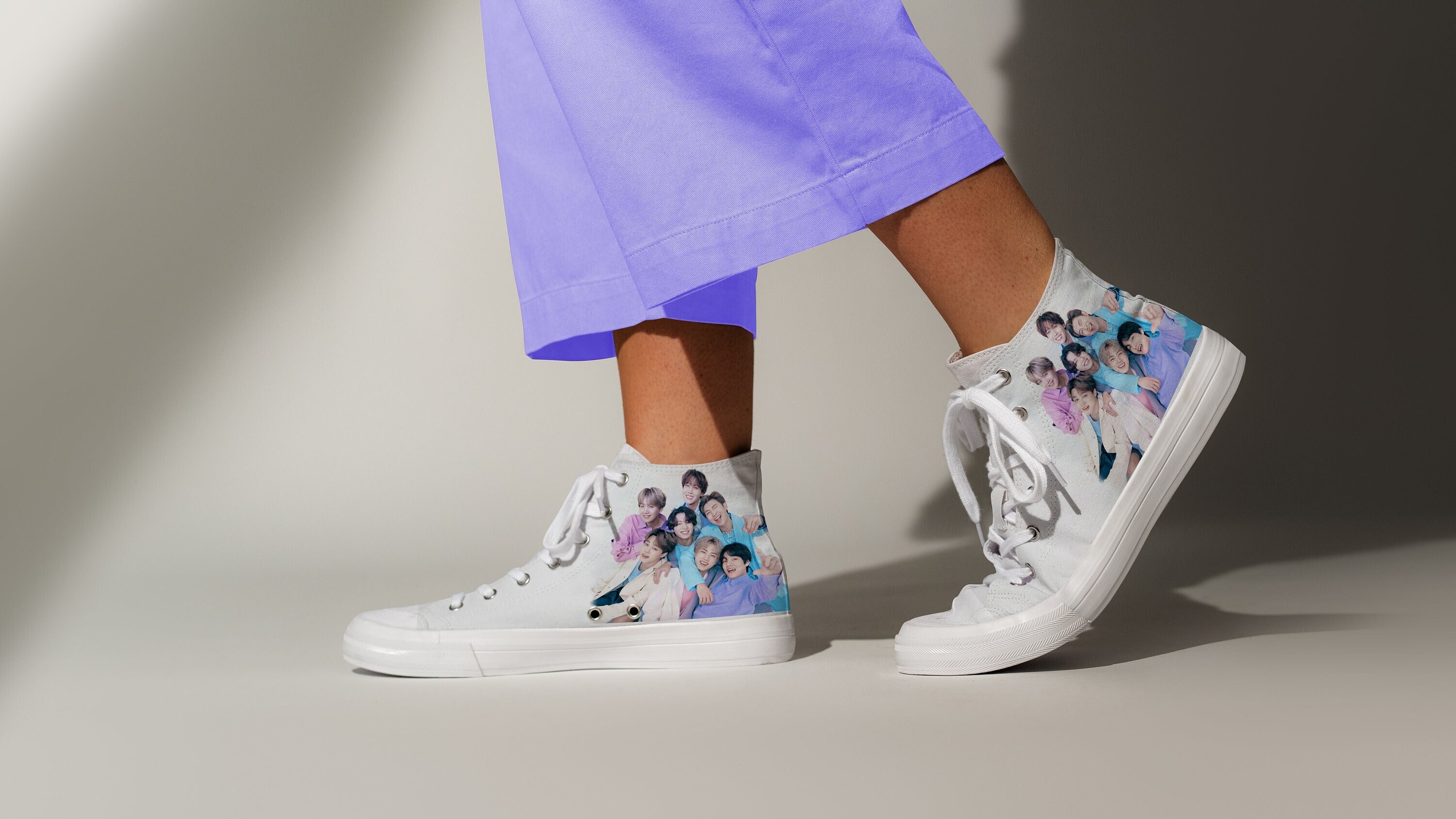 BTS Shoes BTS Photo Logo Sneakers Valentines Day BTS Concert Merch Army High Top Shoes Bts High Tops Bangtan Boys Bts Hightops Etsy UK