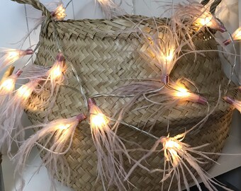 Fairy lights feathers , 20led lights , decoration , children's room , bedroom , feathers , spring