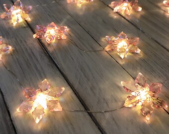 Fairy lights with stars, table decoration,
