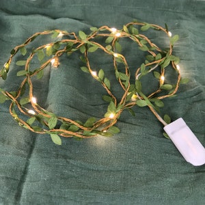 Fairy lights leaf garland decoration, 2 5 meters, spring image 1