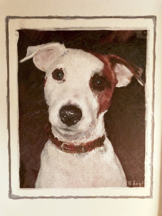 Jack Russell Terrier Dog Portrait Sport Dog Commissioned Etsy