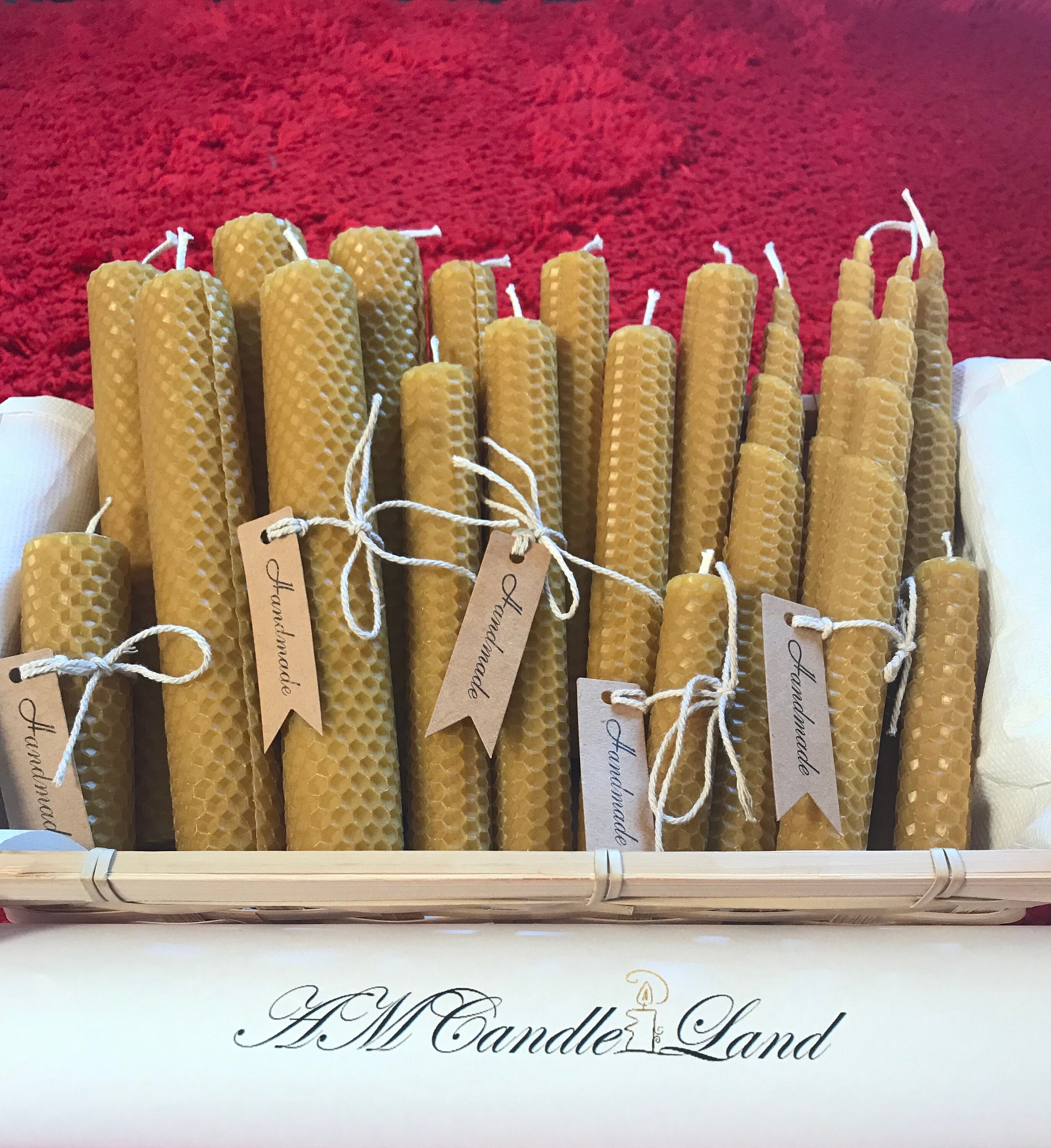 Natural beeswax candle hand rolled Etsy