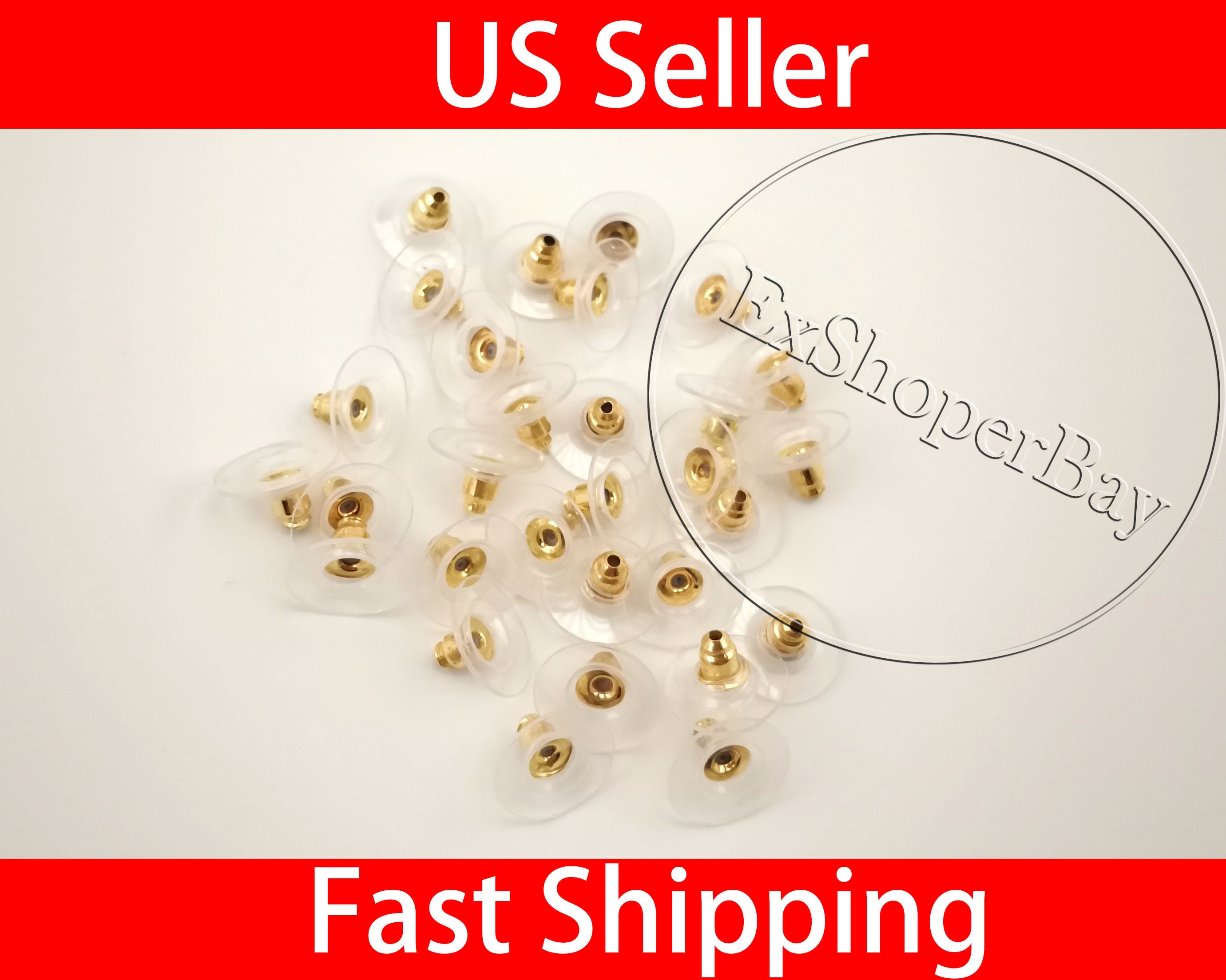 48 Clear Plastic Earring Posts, Invisible Earring Findings, Studs With  Backs, Makes 24 Pairs of Earrings, Jewelry Supplies 