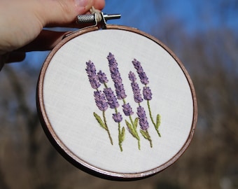 Lavender Ladies Wall Art | 3 inch Hoop | Hand Embroidery