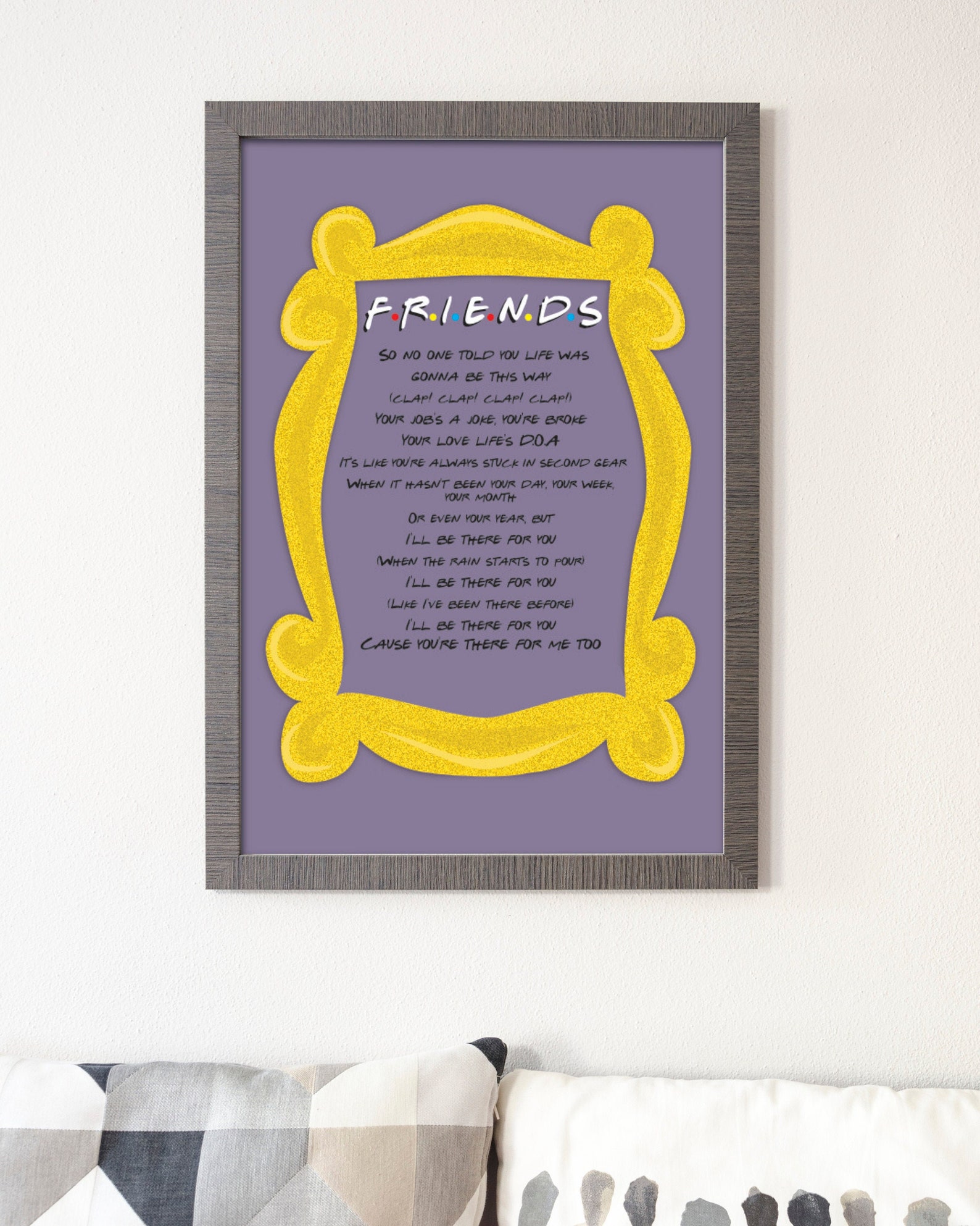 Friends Theme I'll Be There FOR YOU lyrics printable | Etsy