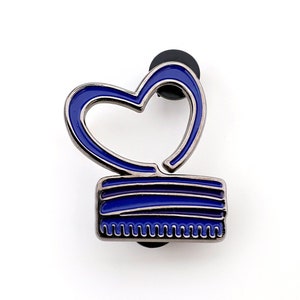Soju Heart Cap Enamel Pin Blue