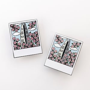 SECONDS Cherry Blossoms Tower View Enamel Pin