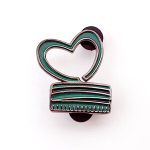 Soju Heart Cap Enamel Pin Green