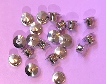 Silver Metal Locking Pin Backs