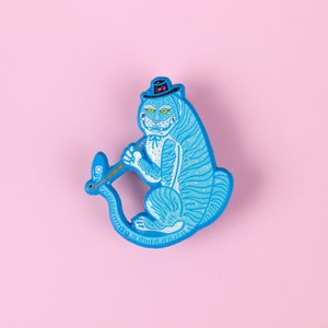 Tiger Smoking Pipe Enamel Pin Glitter