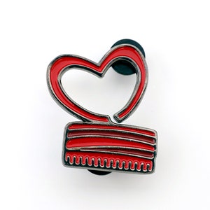 Soju Heart Cap Enamel Pin Red