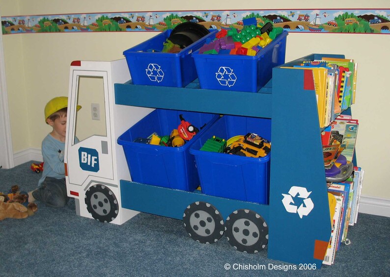 Recycling/Garbage Truck Toy Box Plans PDF Woodworking Plans Etsy