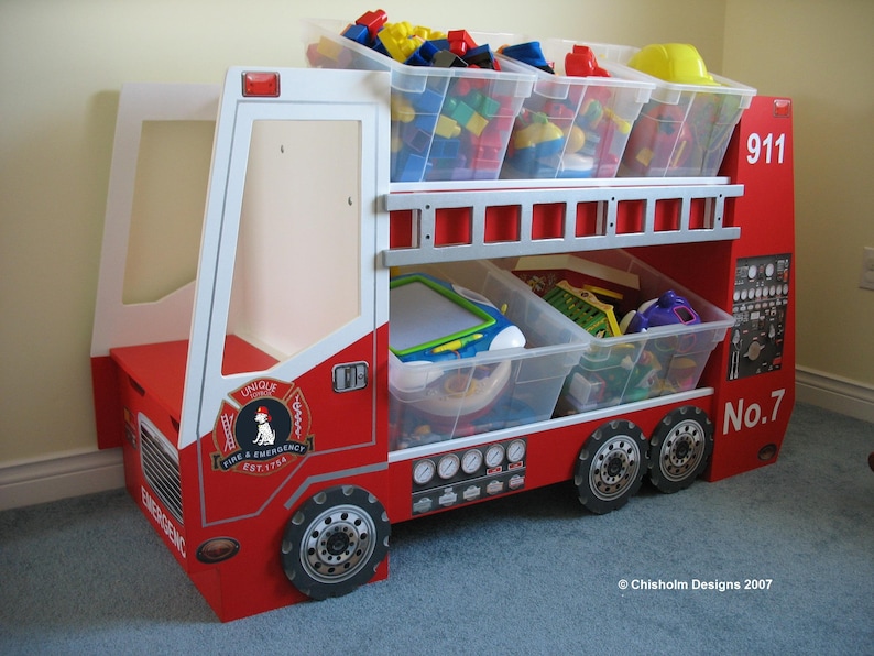 Fire Truck Toy Box Vinyl Decal Kit Etsy