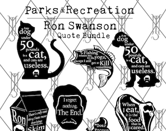 Parks and Recreation: Ron Swanson Silhouette Quote Bundle JPG/PNG/SVG