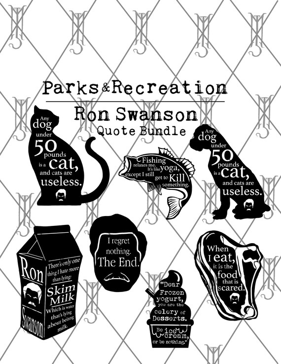 Parcs Et Loisirs Ron Swanson Silhouette Citation Bundle Etsy Canada
