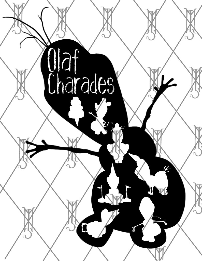 Frozen 2/ Olaf Charades Package- SVG / PNG / JPG image 2