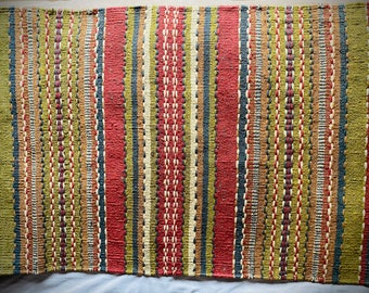 Handmade Jute and Wool vintage Sindi stripe rug
