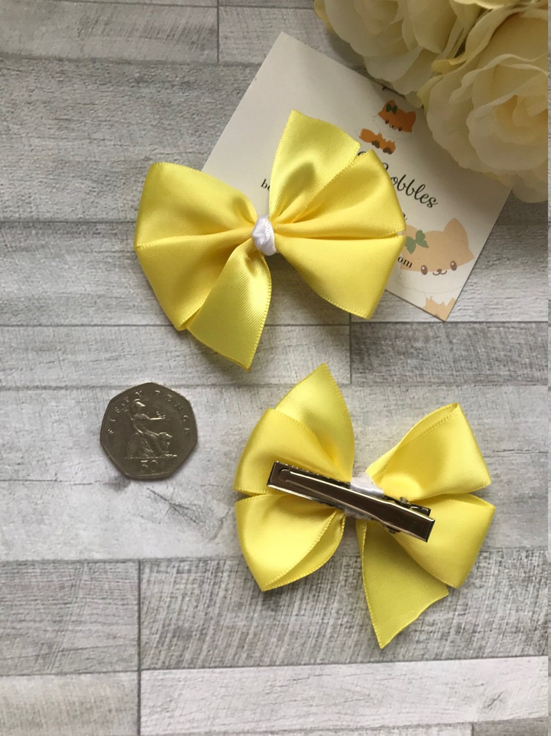 School Hair Bows More Colours Satin Ribbon Hair Clip Etsy