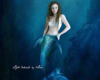 Underwater Mermaid Tail Digital Background (Digital Download)