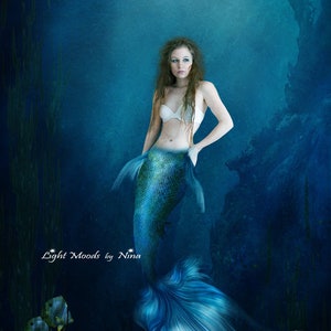 Digitaler Hintergrund. Unterwasser Hintergrund. Verträumter Hintergrund. Fantasy-Hintergrund. Meerjungfrau Overlay. Unterwasser Hintergrund. Ozean Hintergrund.