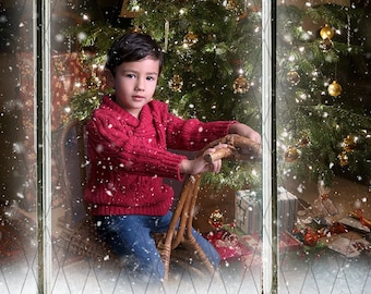 Old window overlay, Frosty window, Resizable window, Digital background, Winter window, Snow overlay, Instant download