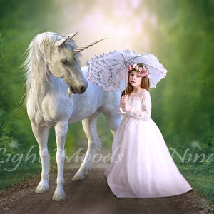 Instant Download. Ditigal background, BFF Unicorn backdrop, Composite background,  Fantasy backdrop, Dreamy backdrop