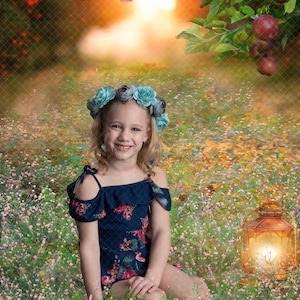 Autumn Digital Backdrop Photography, Fall Background Digital, Apple Tree Orchard Farm, Photoshop Photo Portrait Composite, Instant Download